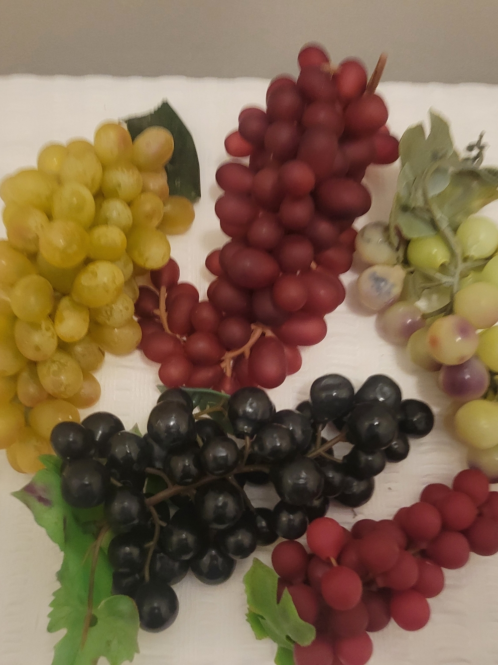 Decorative Faux Grapes Bundle - Yellow, Red, Black